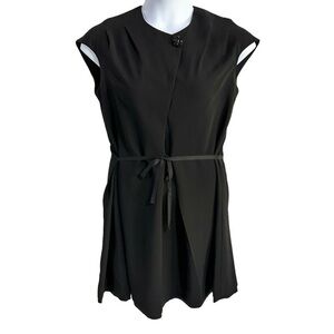 Simply Vera Vera Wang Black Cap Sleeve Tie Waist Mini Dress Size Medium